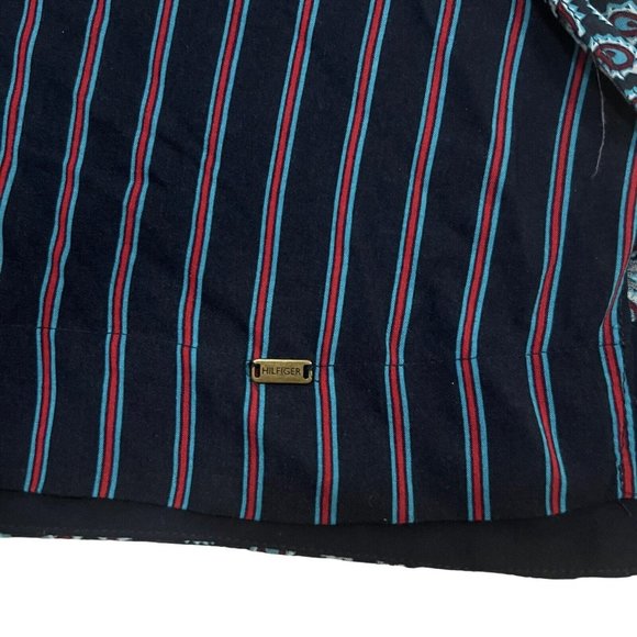 Tommy Hilfiger Stripes Paisley Print Short Sleeve Top Size 6 XXS Chiffon VGC - Picture 5 of 8